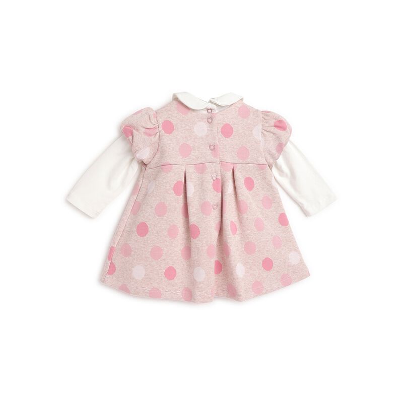 Girls Medium Natural Printed T-shirt with Short Sleeve Dress image number null